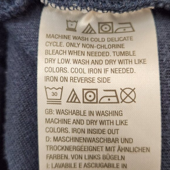 Denim & Company Velour Top Pullover Womens Small Long Sleeve Pockets Blue - Picture 14 of 16